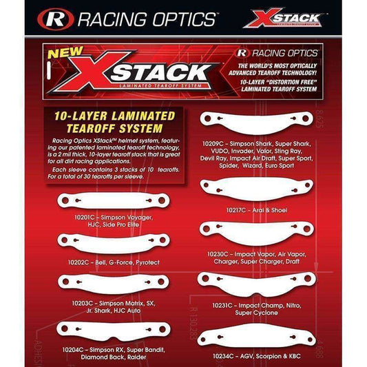 #10230C: XStack Tear Offs for Impact Vapor, Air Vapor, Charger, Super Charger, Draft