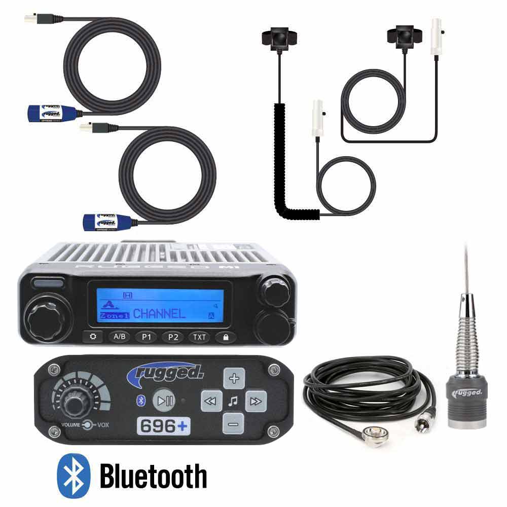 2 Person - BUILDER KIT with RRP696 PLUS Bluetooth Intercom and M1 Digital Rugged Radio - BOGO with H42 Ultimate BTH Carbon Fiber