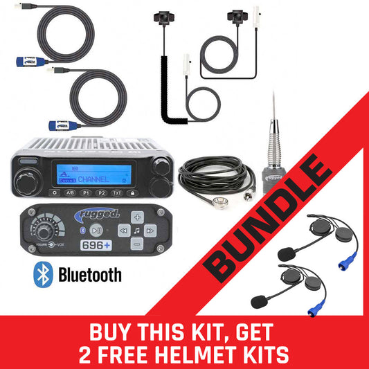 2 Person - BUILDER KIT with RRP696 PLUS Bluetooth Intercom and M1 Digital Rugged Radio - BUNDLE with 2 FREE Helmet Kits