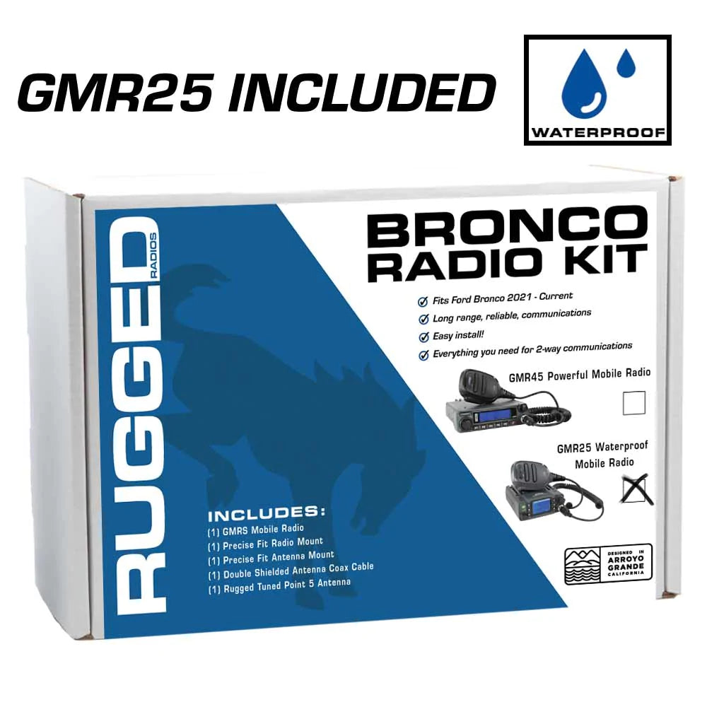 Bronco Radio Kit - with GMR25 WATERPROOF Mobile Radio for New Ford Bronco